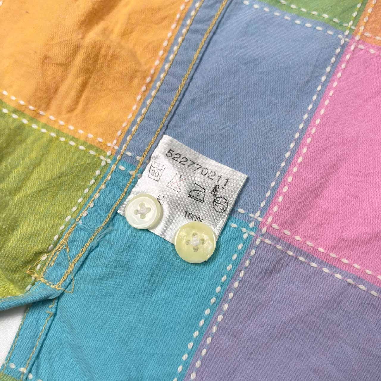 PAGERO パジェロ マルチ ステッチ チェック柄 BD 半袖シャツ サイズ M /メンズ/アンジェロ