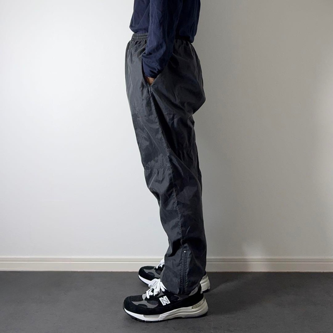 90s NIKE nylon track pants black XL 古着 - 7