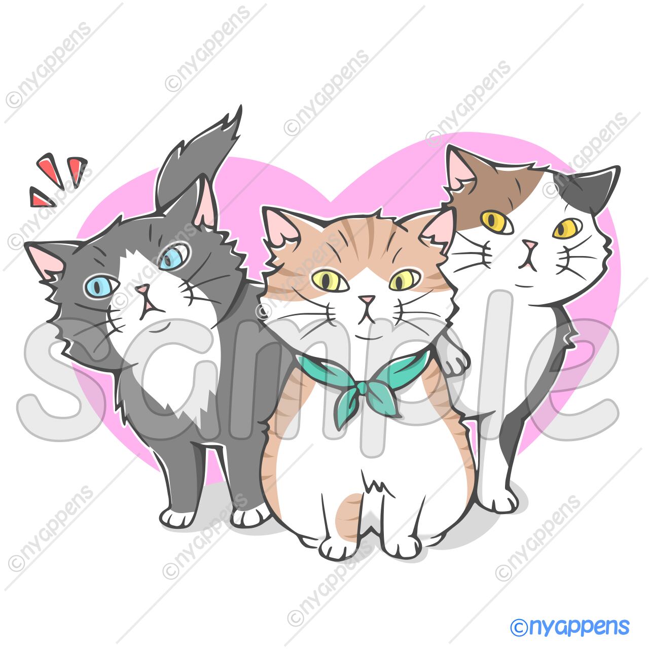【商用利用OK】ほのぼの手書き猫イラスト<L14>なになに?