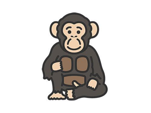 チンパンジー（線画カラー）のイラスト | イラストセンター有料素材販売