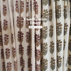 ブロックプリント生地【50cm単位】インド綿 花柄 生成り×赤 #40810-RD1