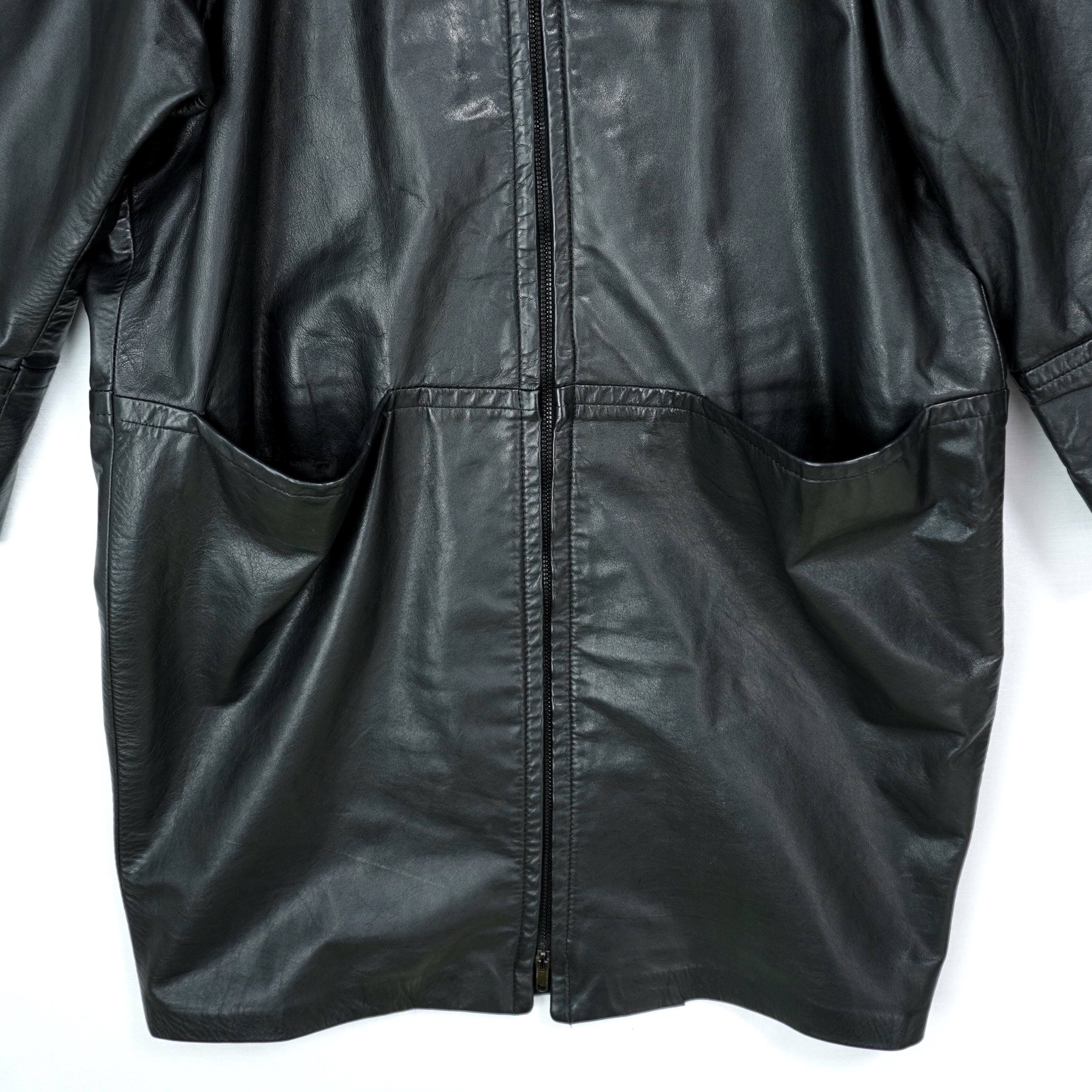 NORTHSIDE LEATHER COAT 1980s SMALL 304186