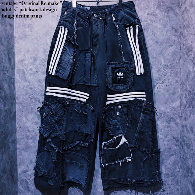 【doppio】vintage “Original Re:make”adidas” patchwork design buggy denim pants