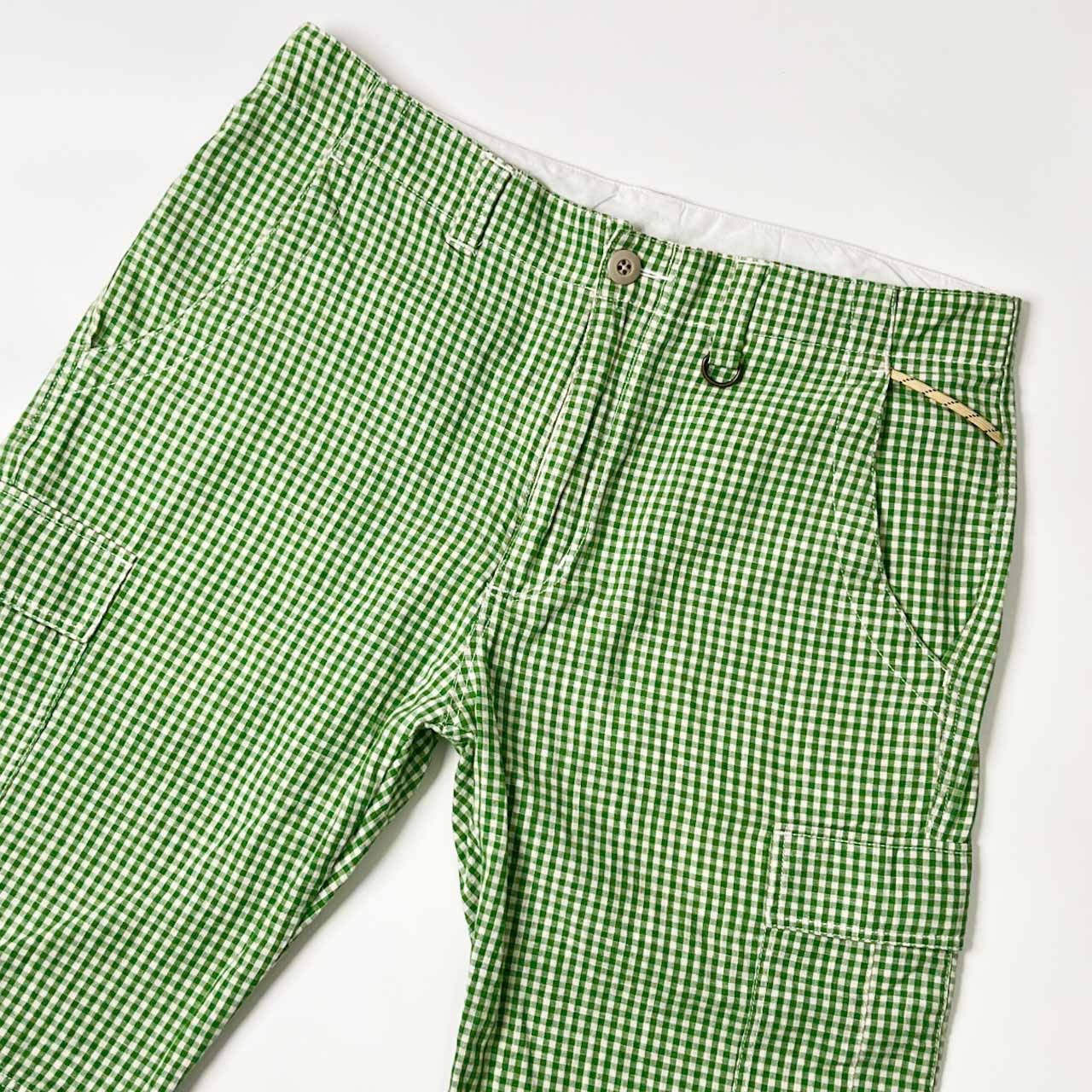 Columbia コロンビア ギンガムチェック ハーフパンツ ショートパンツ 32/グリーン メンズ