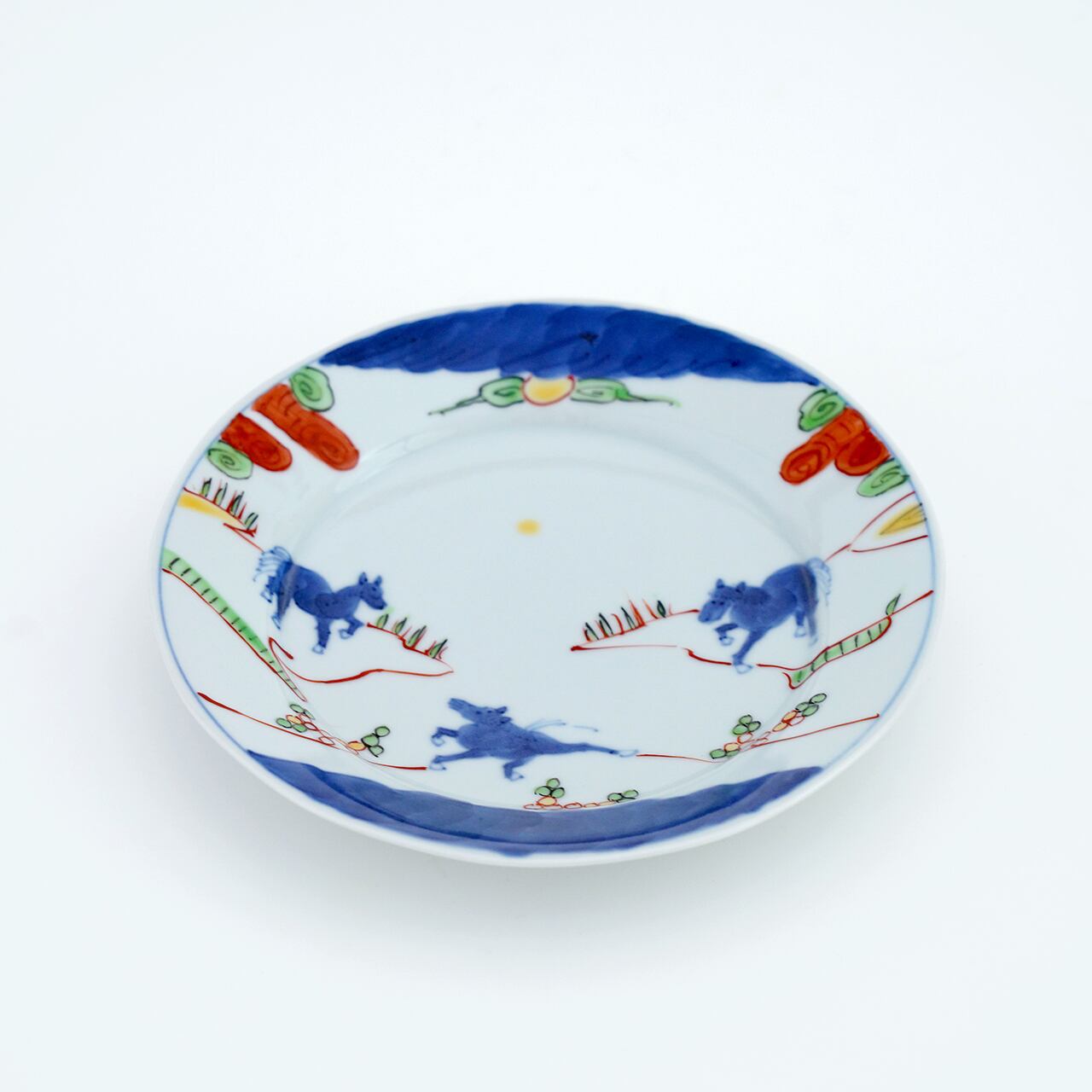 天啓赤絵群馬図6.5寸丸皿