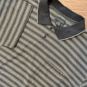 【VAN HEUSEN】ビッグサイズ ポロシャツ 2XL 渋い ボーダー 胸ポケット ヴァンヒューゼン US古着 アメリカ古着