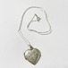 Vintage 925 Silver Carved Heart Locket  Pendant Necklace