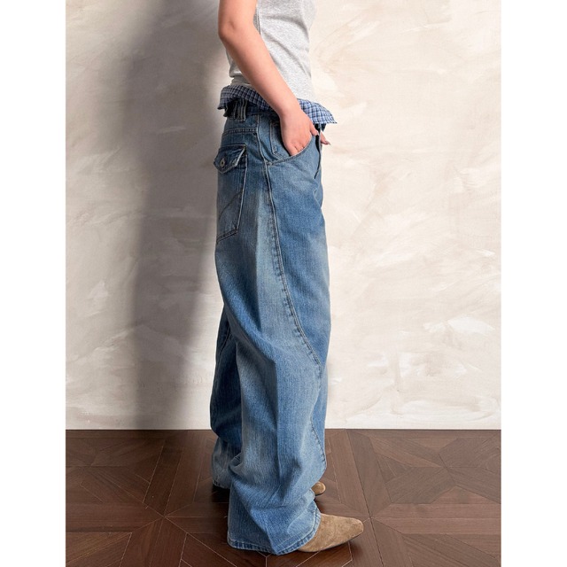 back design point denim　バックデザインポイントデニム　J1750