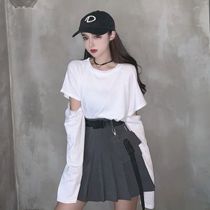✞ゴシックJKスプリングルーズダメージ破れソリッドカラーシャツ プリーツAラインスカート ロングシャツ 春物 ソリッドカラー 春夏秋冬 ✞✝✞ゴシック ゴスロリ SM ワンピース 黒 靴 大きいサイズ タイツ ヘッドドレス スカート バイブル 雑誌 本 タイツ アクセサリー ミリロリ 甘ロリ クラロリ 和ロリ エレガント 黒ロリ 姫ロリ 華ロリ BB-BB15639315514