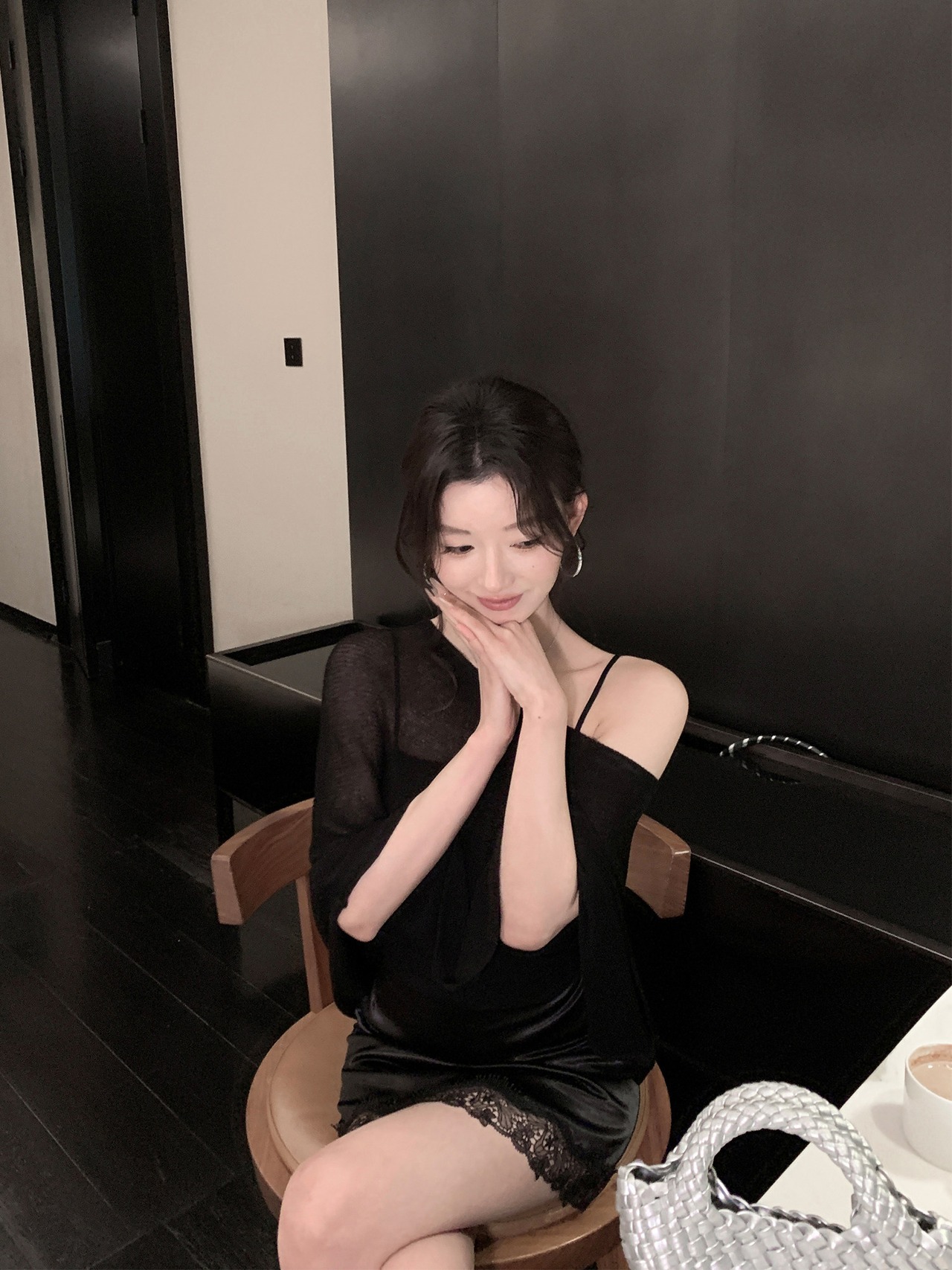 Asymmetrical Knit Camisole and Pullover Set up【H00077】