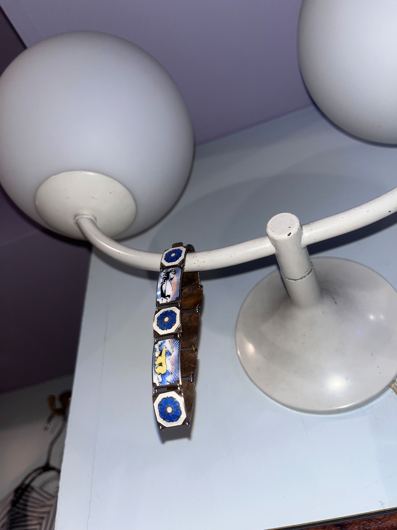 vintage silver enamel bracelet made in Norway