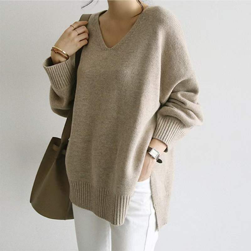 Vネックシンプルニット　AJ1079-8041