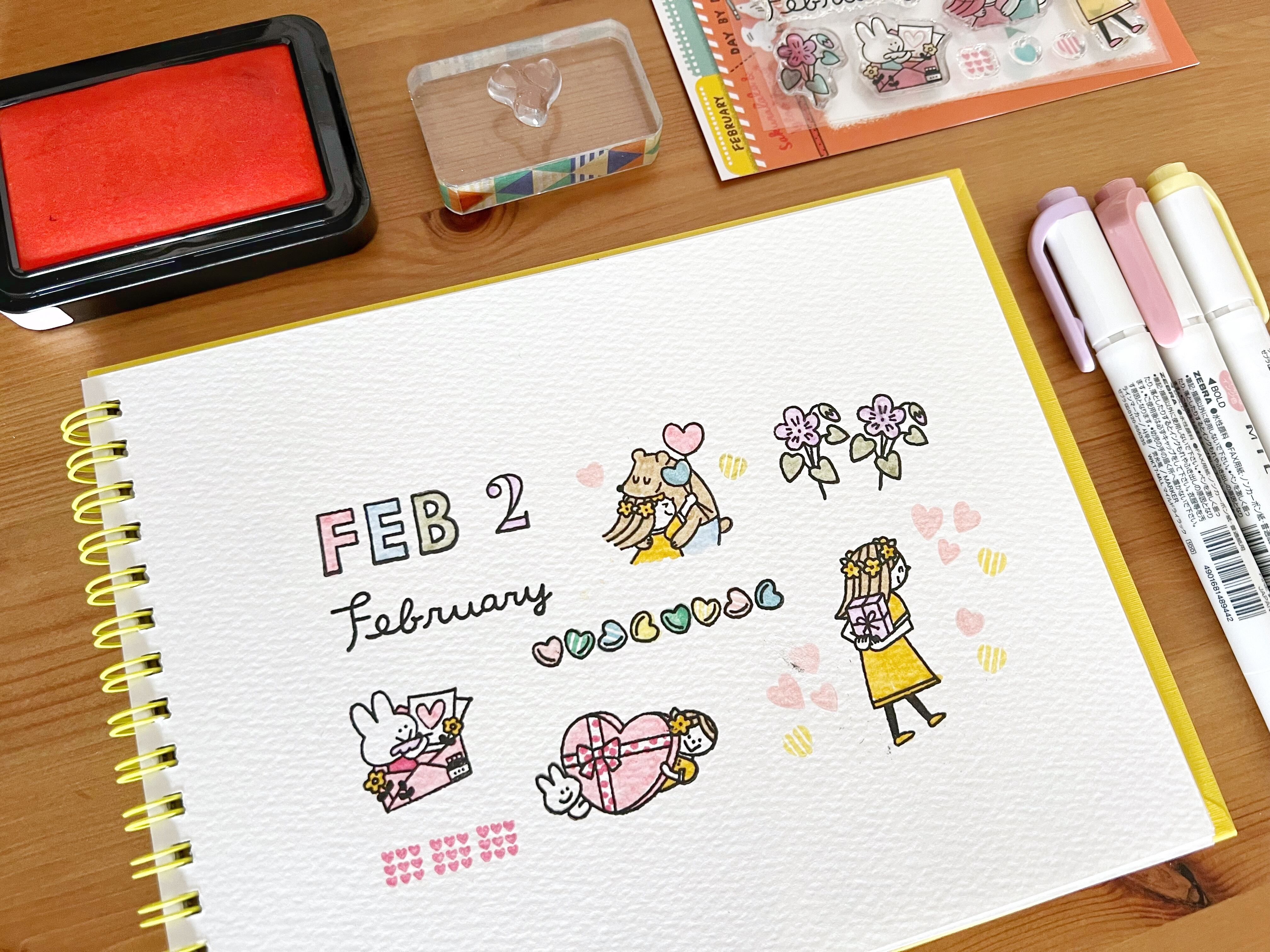 sakuralala クリアスタンプ ＜February＞ 365065 | パピアプラッツBASE店