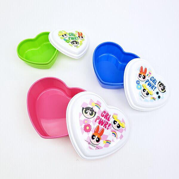 パワーパフガールズ 入子式ふわっとシール容器3点セット (ハート) 日本