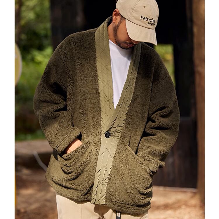 ★V-NECK CARDIGAN POLAR FLEECE COAT　　　A0508