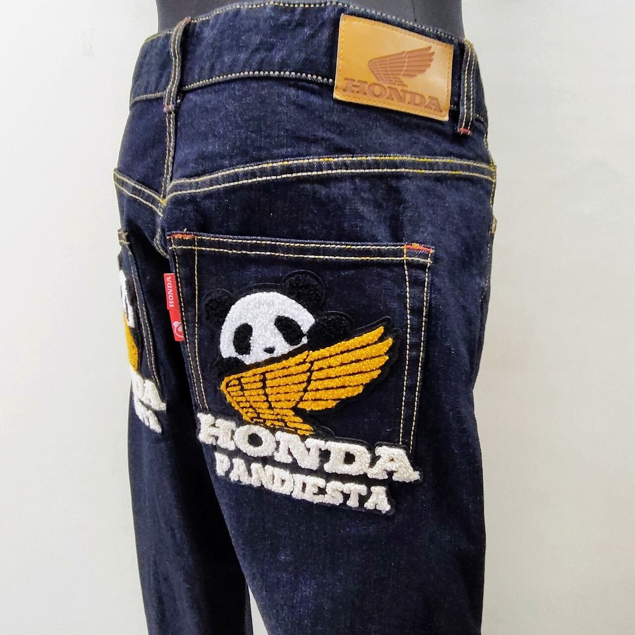 パンディエスタHONDAコラボ 刺繍デニムパンツ 38インチ 紺 Denim pants
