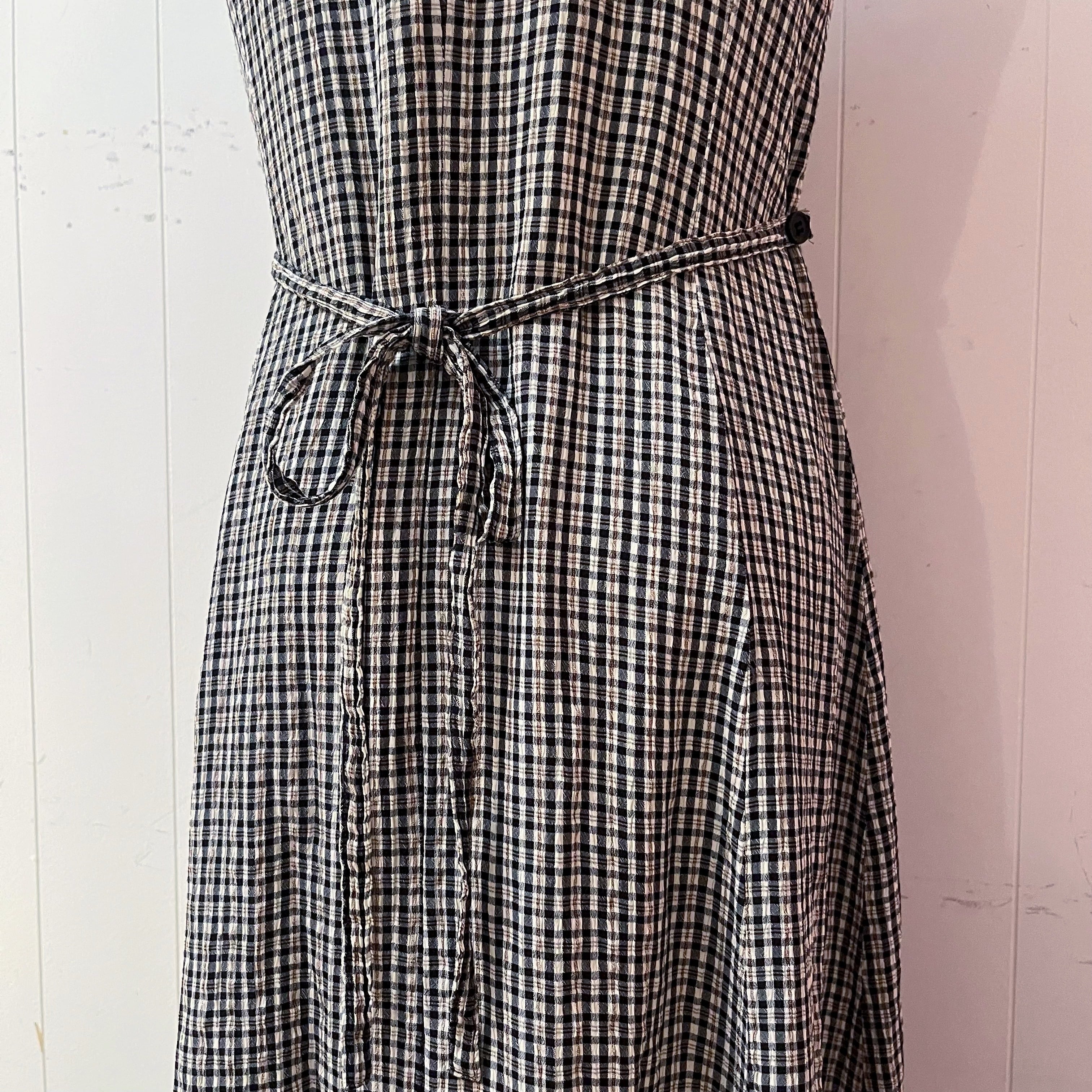 check front button jumper skirt