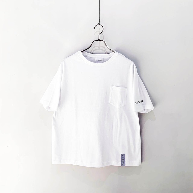 UNSeUL / WIDE POCKET TEE / NAVY