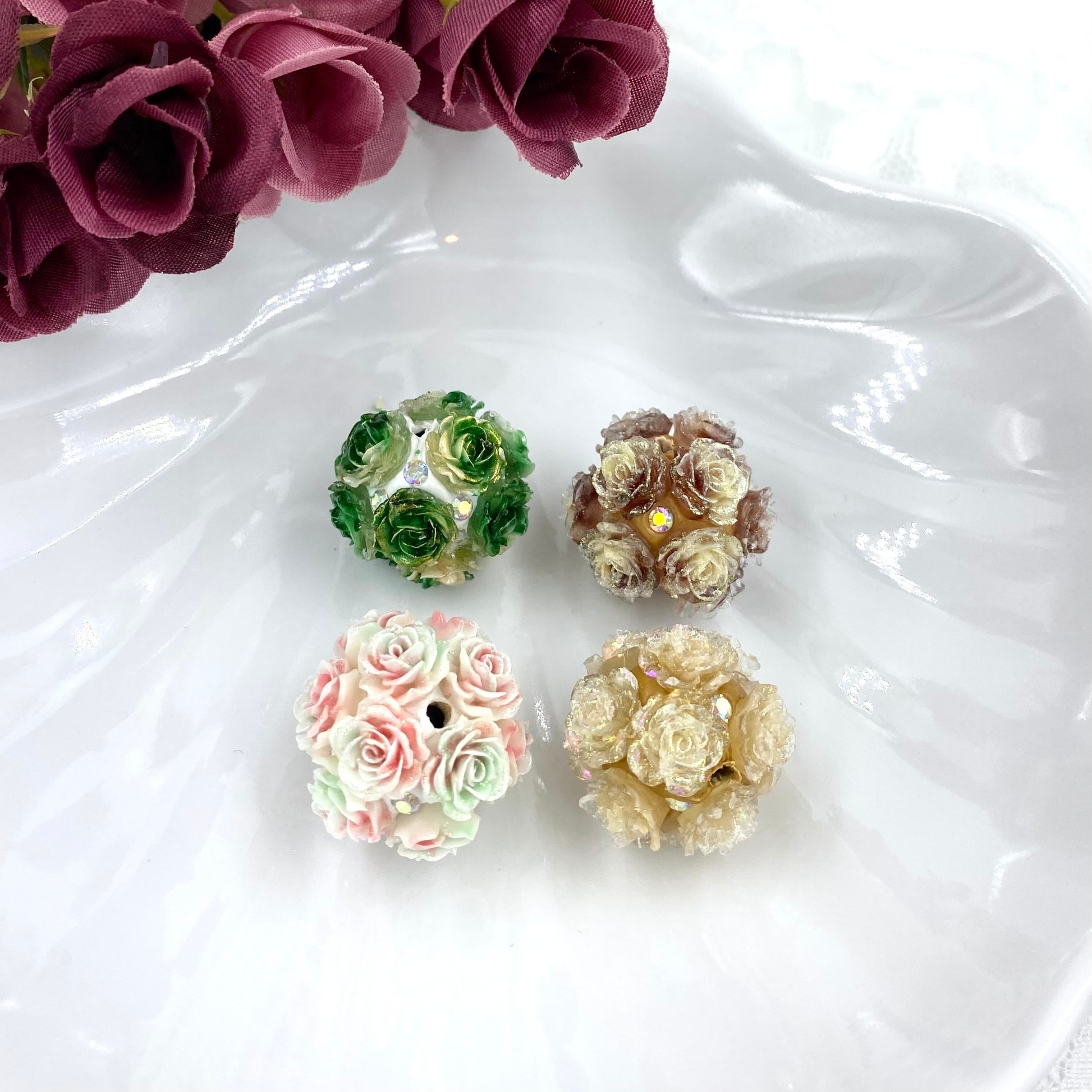 5-3 蓄光 薔薇シルバーラメビーズ カスタム可 | KSshop