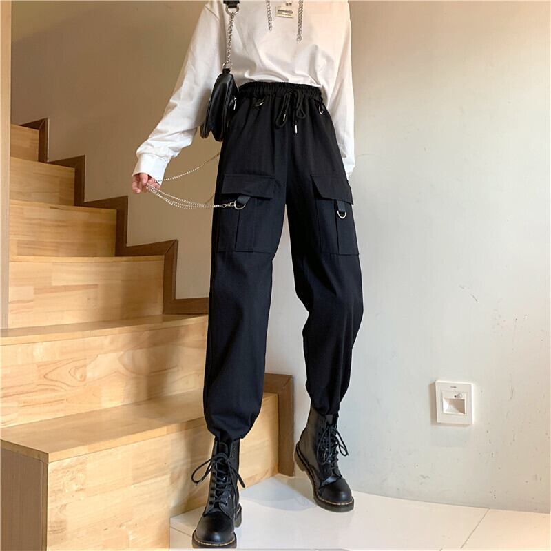 スタイルカジュアルオーバーオール サマーブラック薄手ハイウェストウェストパンツ 夏物 YY-ファッション74910898263