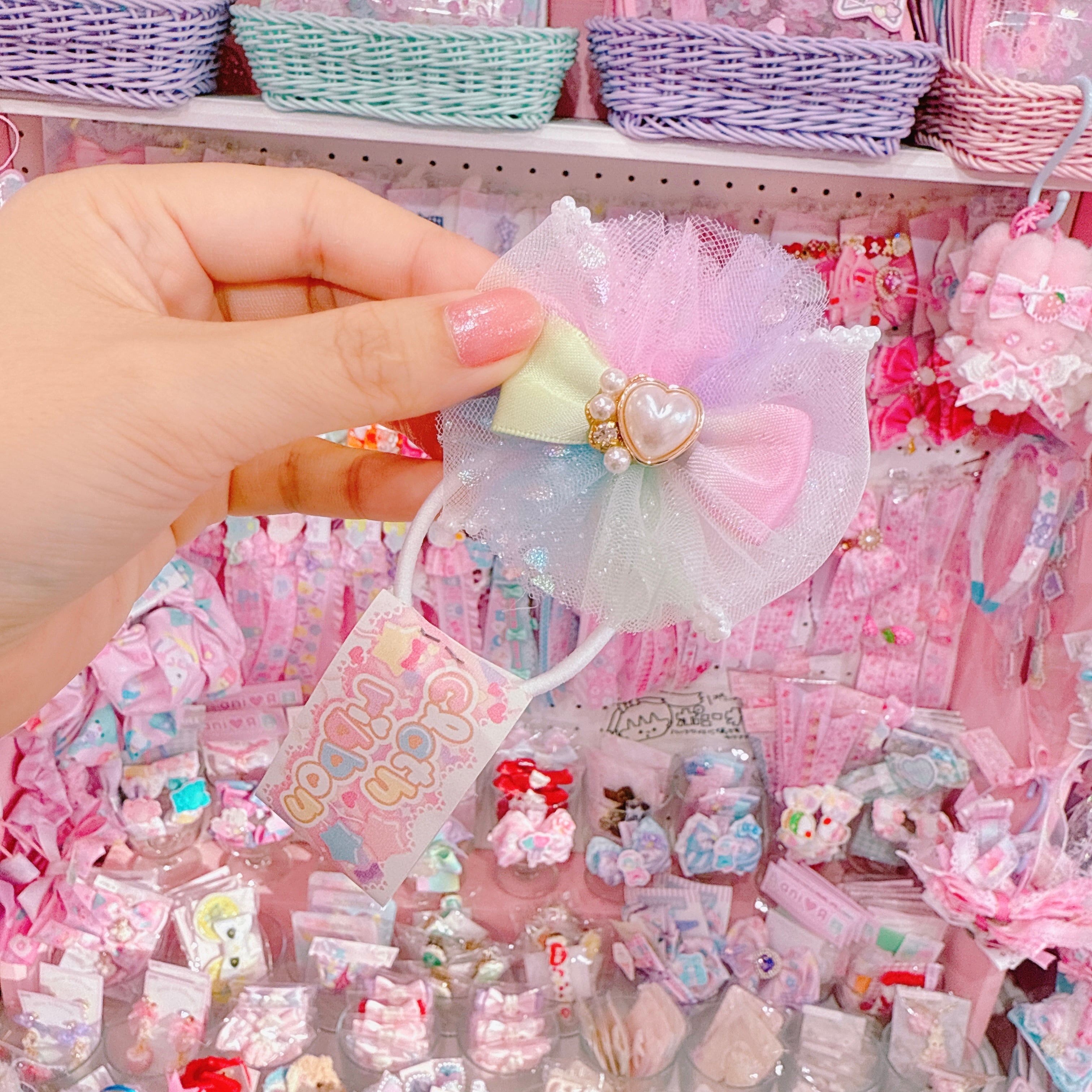 【C5】75-3ハートチュールヘアゴム