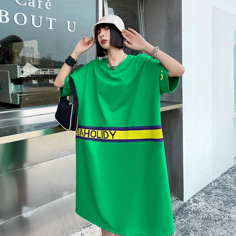 Tシャツ ドレス サマールーズ薄手スカート ロング 夏物 ラブタオタオダレンハウス31032539159