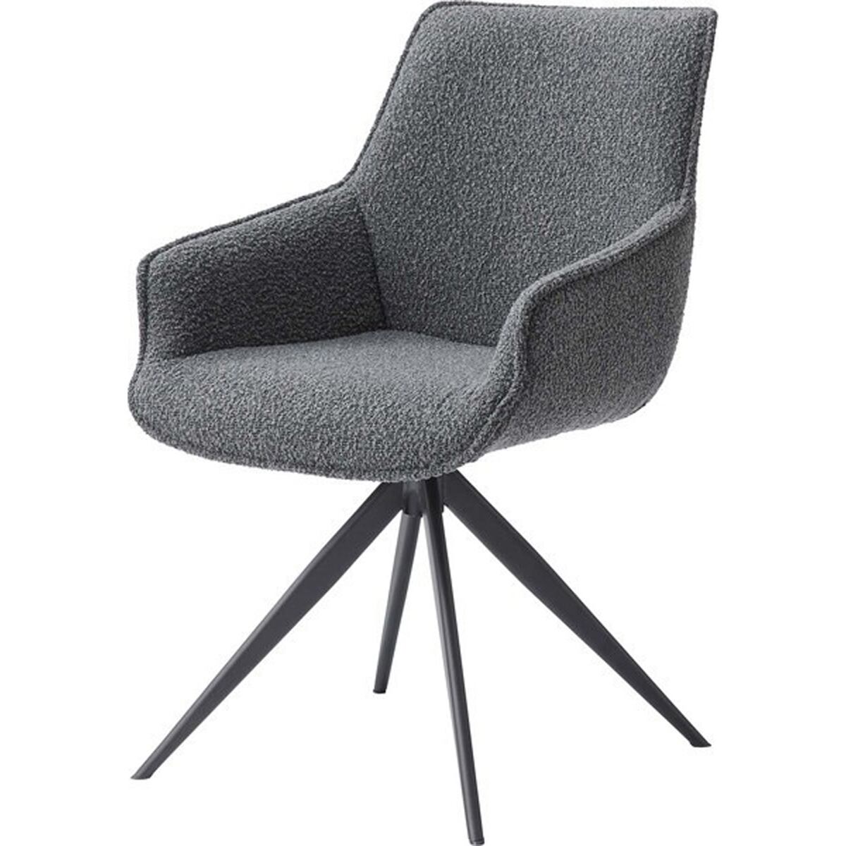 回転アームチェア スチール 粉体塗装 ポリエステル