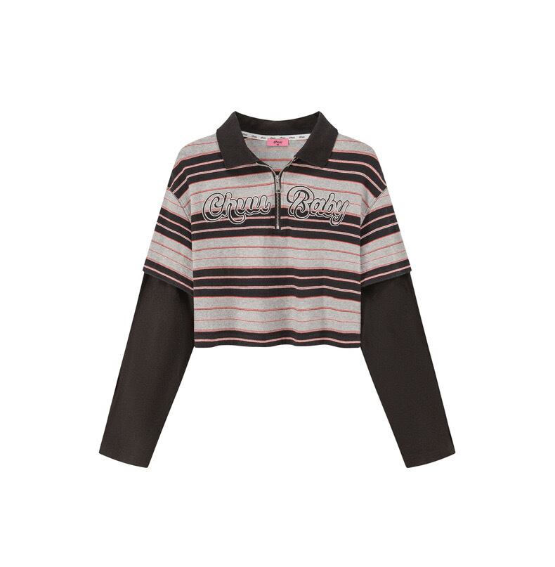 虎屋ういろ　ボーダートップス トップス ボーダー ストライプ Tシャツ スポーツ 水色 茶色 ブラウス