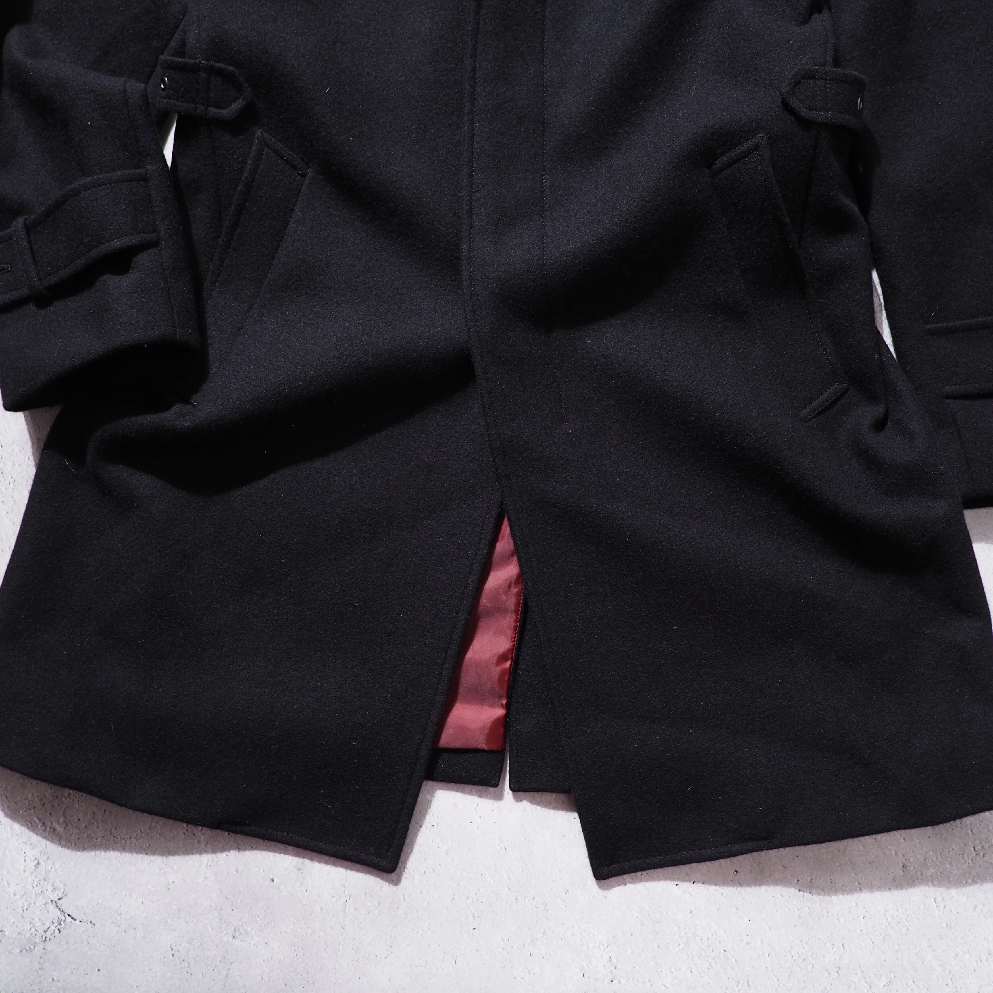 2000s ” PERSON'S ” deformation silhouette design Black wool coat