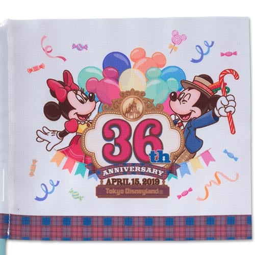フラッグ 東京ディズニーランド 限定 36周年 アニバーサリー グッズ ワールドバザール デザイン 記念 36th ミッキー ミニー 旗 はた キャラクター