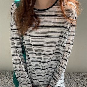 back ribbon border cut and sew top J00017