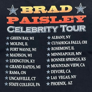 【GILDAN】ブラッドペイズリー ミュージックTシャツ ツアーTシャツ BRAD PAISLEY プリント 両面 バックプリント 音楽系 カントリー シンガーソングライター ヘビーウェイト HEAVYWEIGHT XL 黒t us古着