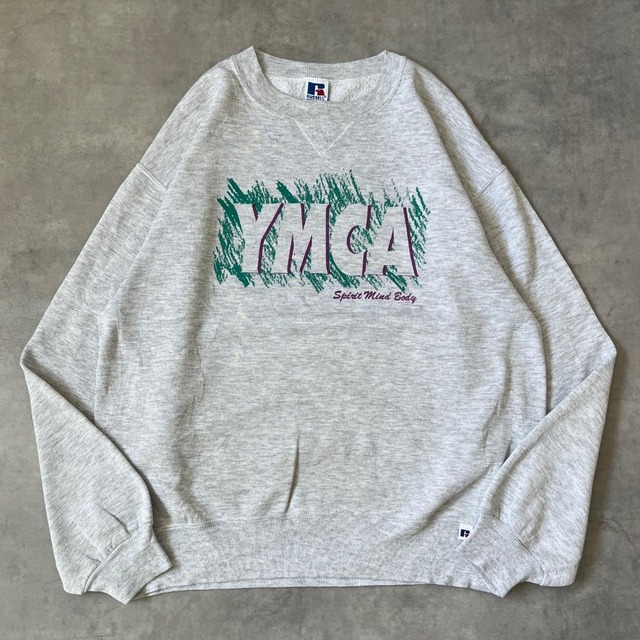 ラッセルアスレチック スウェット 古着 90s USA L 企業ロゴ 17555