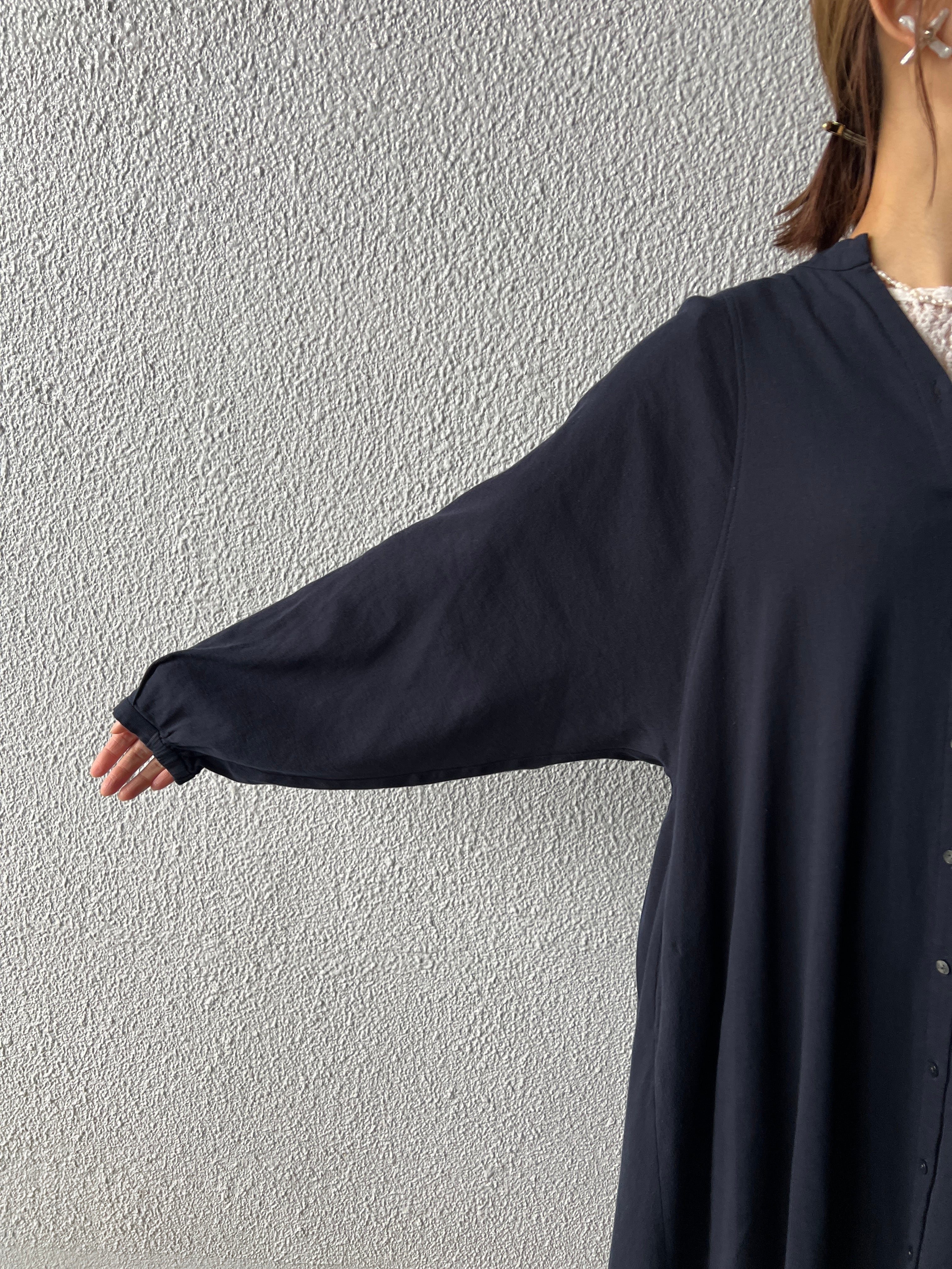 【PASSIONE】高島ちぢみ長袖ワンピース 616101