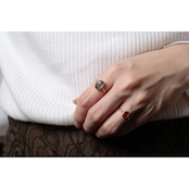 S925 PETIT STONE THIN RING -LABRADORITE-
