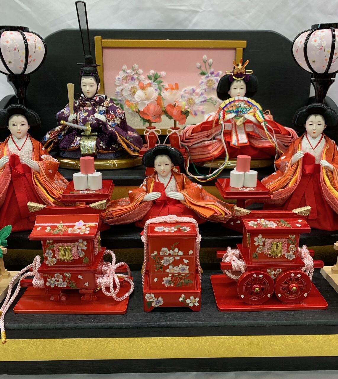 雛人形 桐台 三段飾り 豆親王 五人飾り ひな人形 ひな祭り 雛祭り 雛