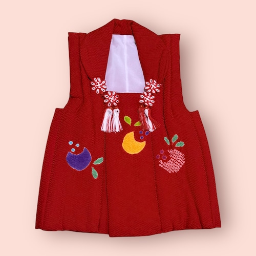 七五三 被布 絞り 赤綾形