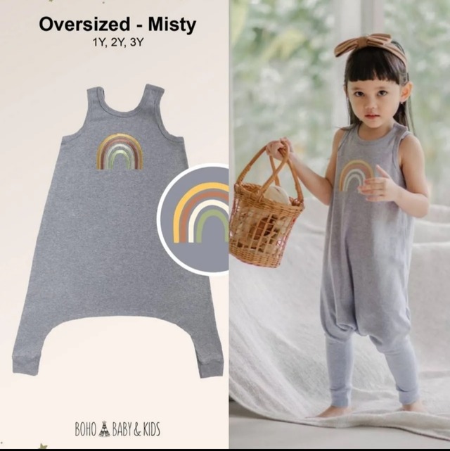 Bohobaby/Over sized rainbow1Y/オーバーサイズジャンプスーツUnisex