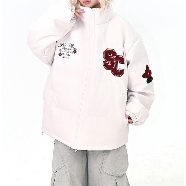 エンブレムパフスタンドネックブルゾン 2col R01311