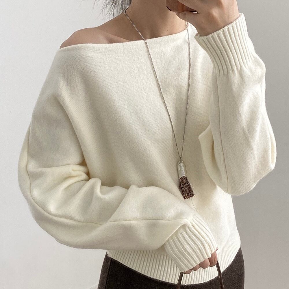 長袖 ドロップショルダー ニット ◆5col YH9876