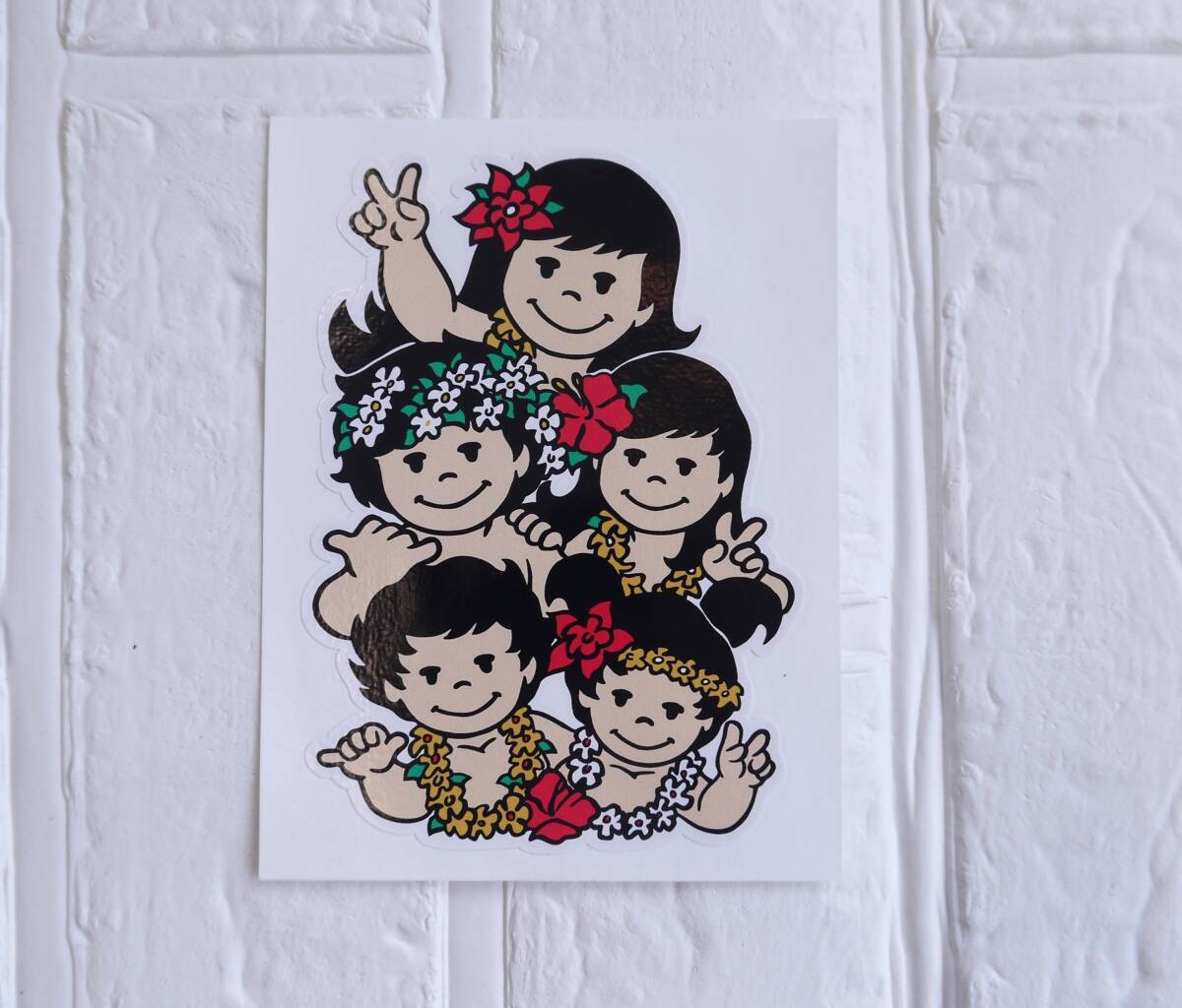 ★ハワイ直輸入★NEW!! ハワイ限定 88teesステッカー/YAYAちゃん/ワイキキ<仲良しfamily>