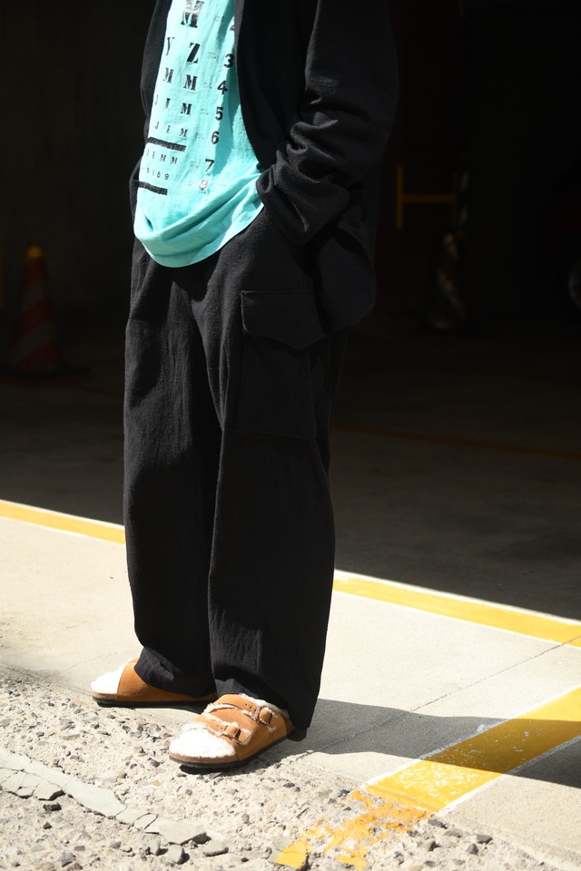 blurhms / Silk/Cotton Nep Side Seamless 4P Pants (Black)