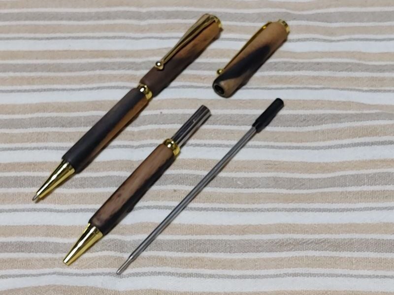黒柿手作りボールペン〈スリム〉（限定品）　《送料無料》