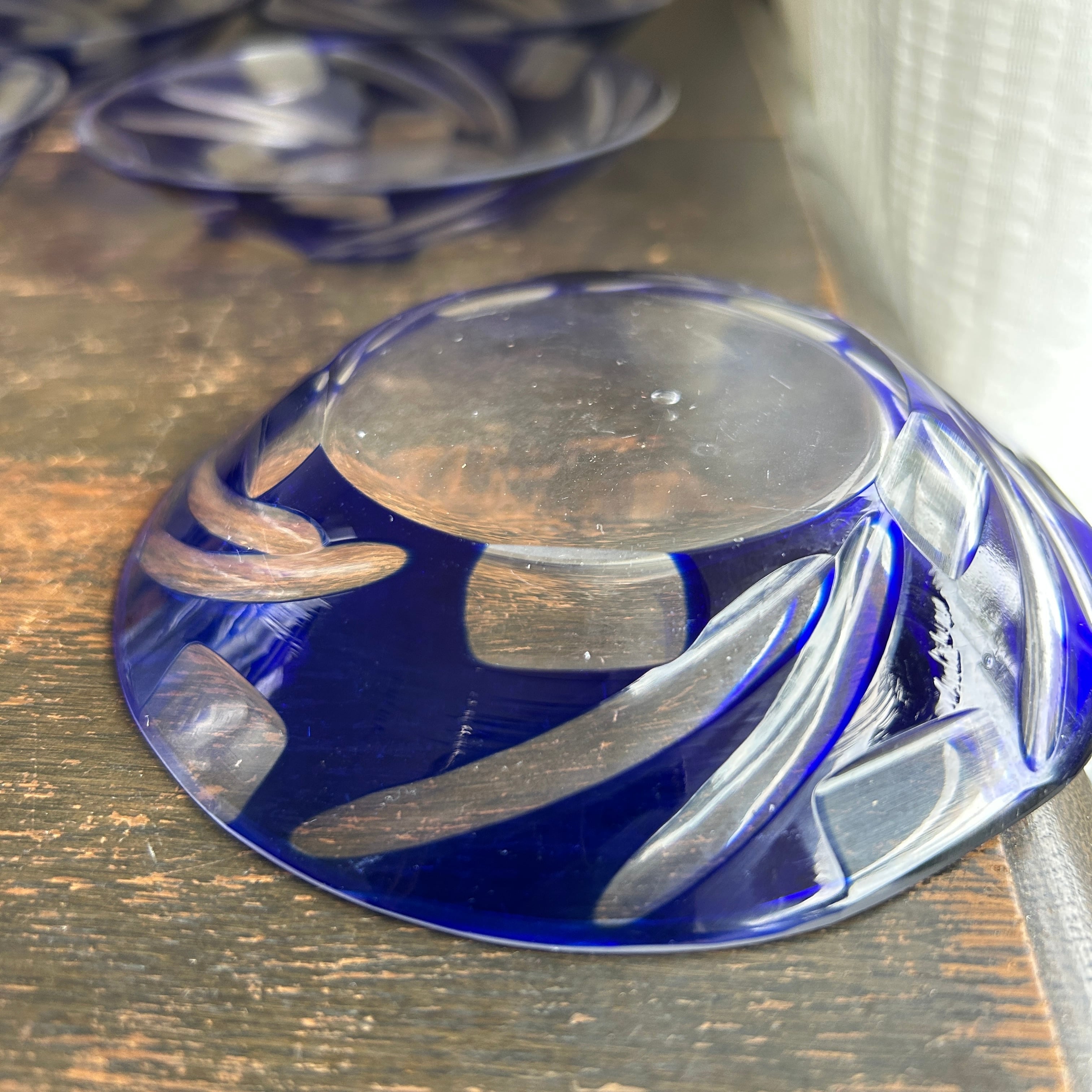 ヴィンテージ  被せガラスのグラス＆ソーサーセット