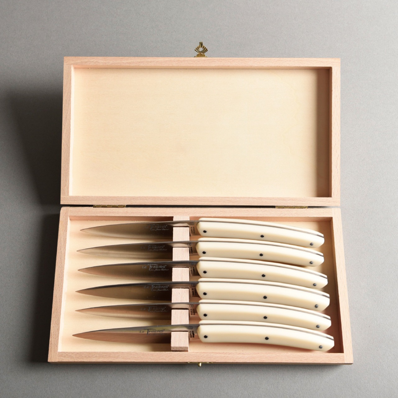 ジャンデュボ　ステーキナイフ　ティエール　2.0　アイボリー　6本セット（ボックス付き）