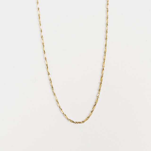 Victorian motif 14k Textured Gold Link Chain Necklace