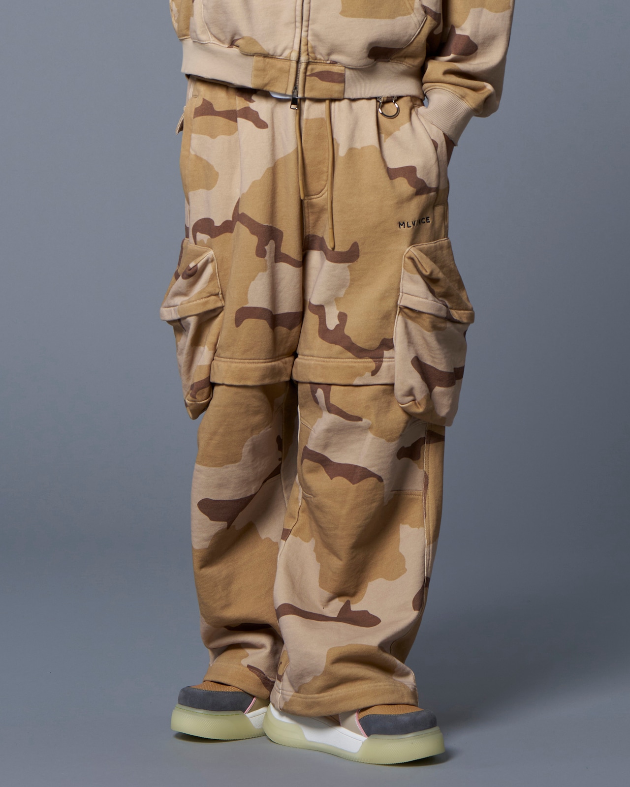 MLVINCE / 2way sweat cargo pants desert