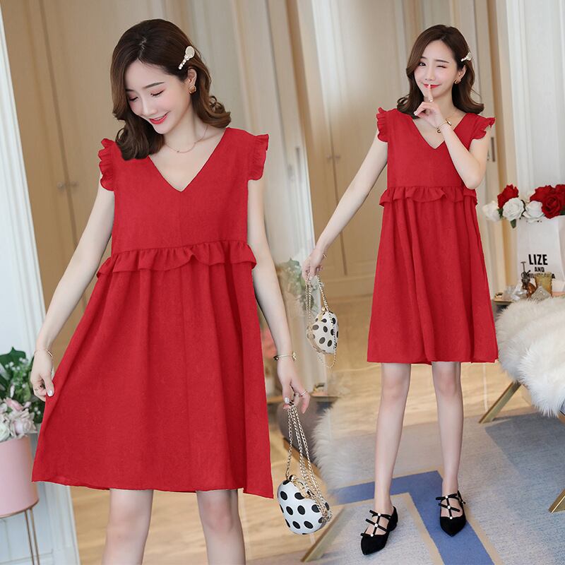 【新作】【送料無料】 新しいマタニティドレスのマタニティドレス2019夏バージョン、ファッションステッチルーズマタニティドレス、2着-アリババ サマー 夏物 expec288925494318