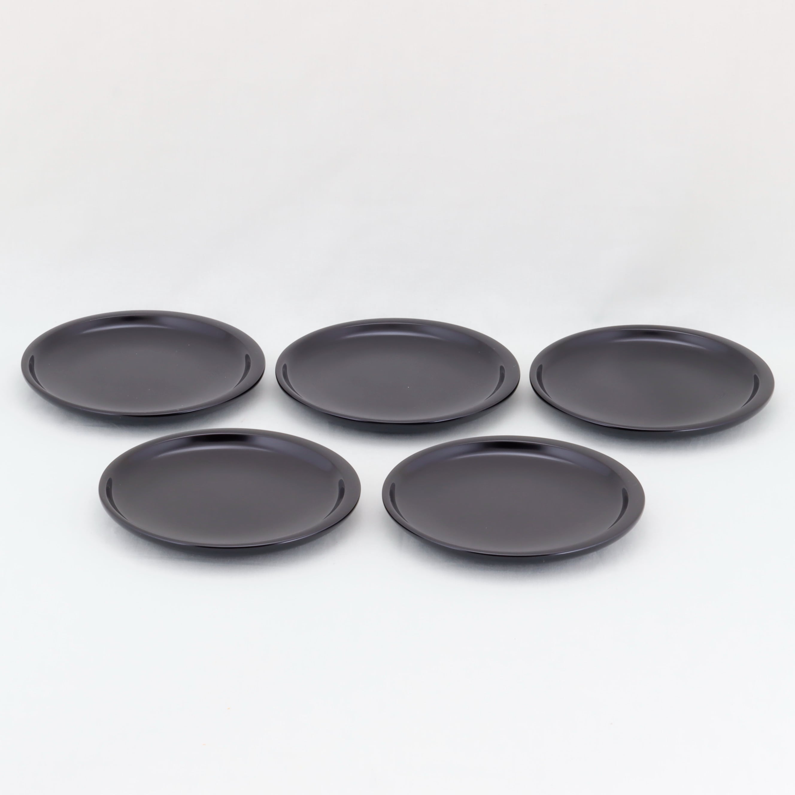 未使用 輪島塗 和皿 小皿 漆器 5枚セット 伝統工芸品 漆器 漆 輪島漆器 黒 1559 輪島塗 銘々皿／日月形／黒塗無地／五枚組 | 輪島塗 加藤漆器店