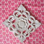 ブロックプリント生地【50cm単位】インド綿 ハート柄 ピンク #25810-PK1